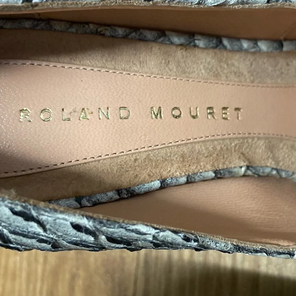 ROLAND MOURET Handmade Genuine Leather Python Pencil Heel
